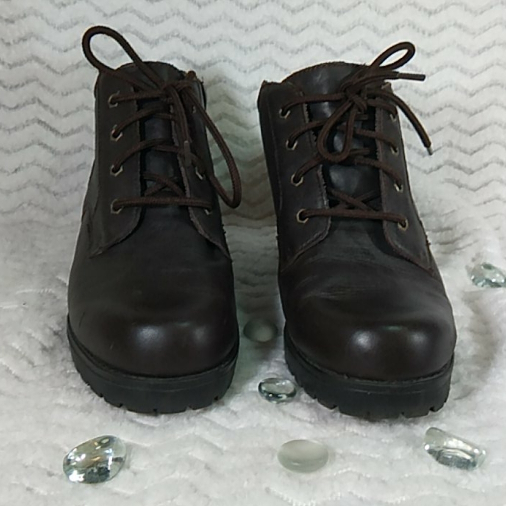 EUC Sporto Leather Lace-Up  Ankle Brown Boots - 8W - Picture 2 of 7